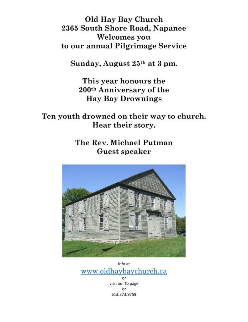 Poster inviting all to pilgrimage service on Sunday, August 25 at 3pm