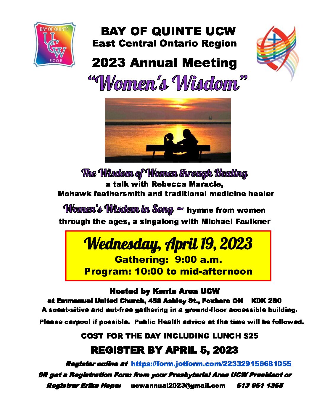 BAY OF QUINTE UCW East Central Ontario Region 2023 Annual Meeting