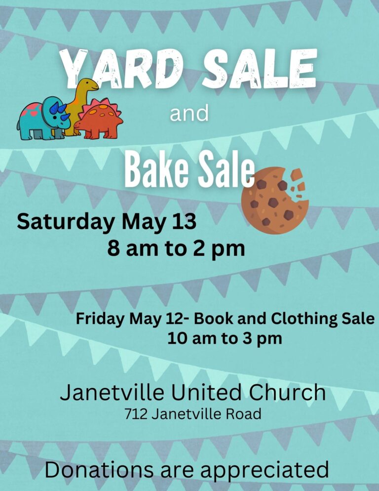 Yard & Bake Sale May 12 and 13th, 2023