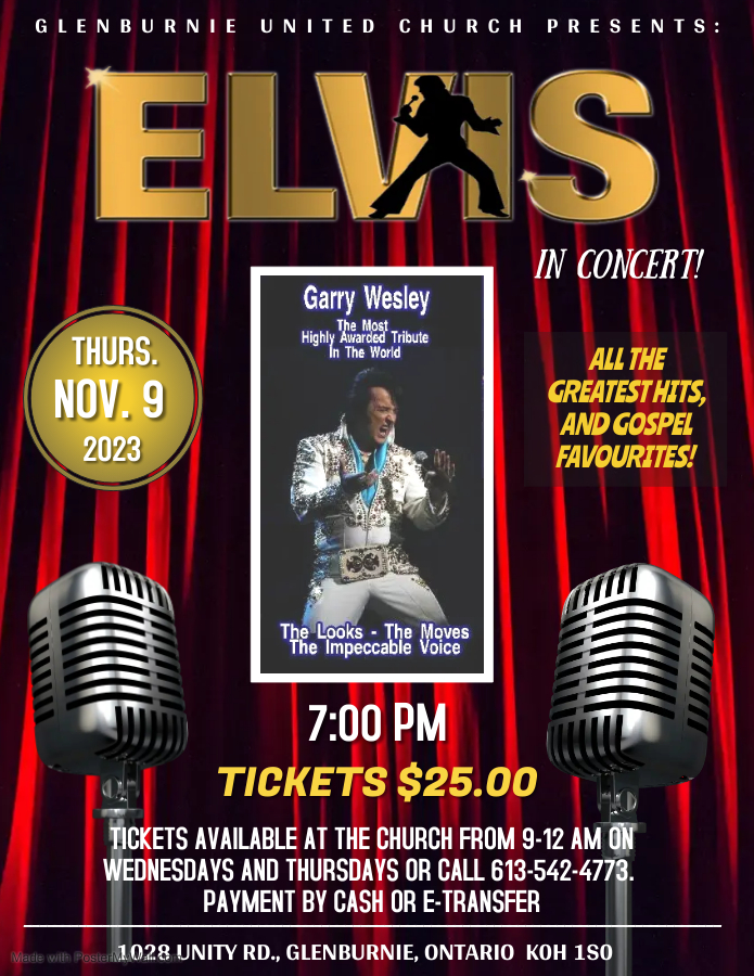 Glenburnie United Church presents Elvis in concert