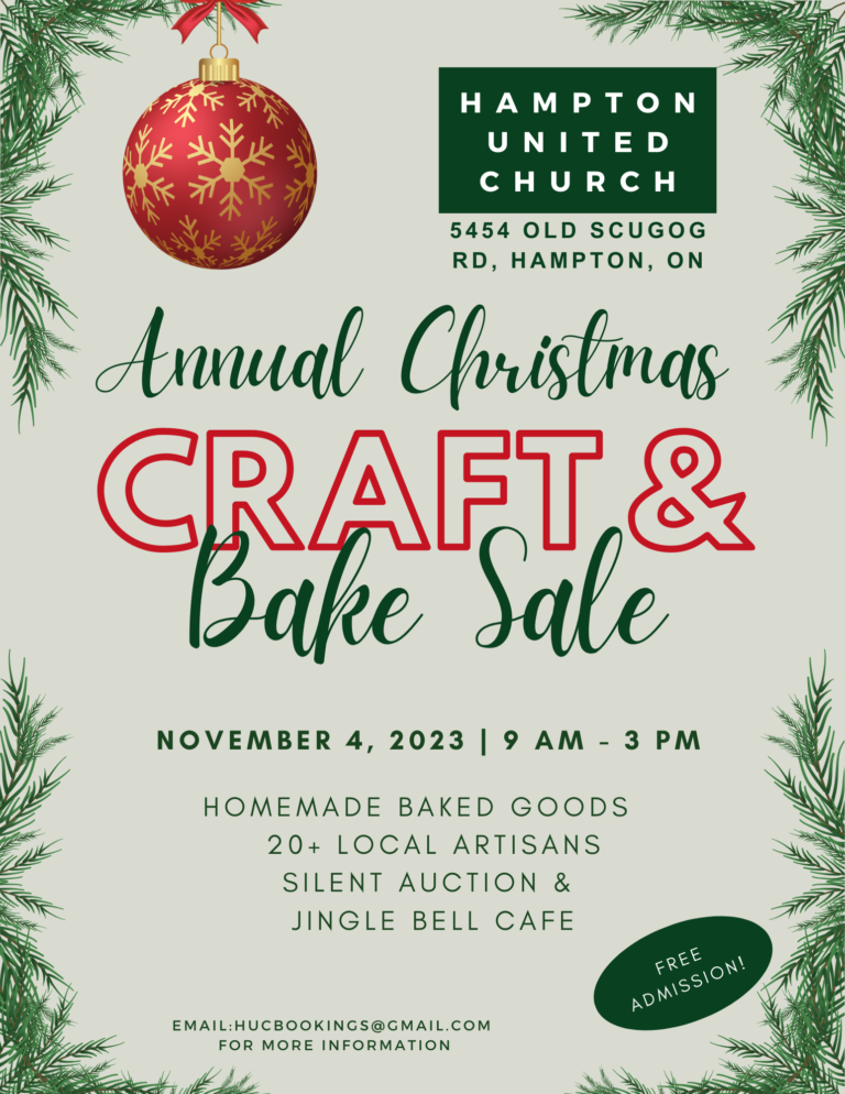 Hampton United Church Annual Christmas Craft & Bake Sale