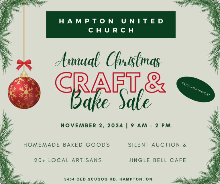 Hampton United Church Annual Christmas Craft & Bake Sale